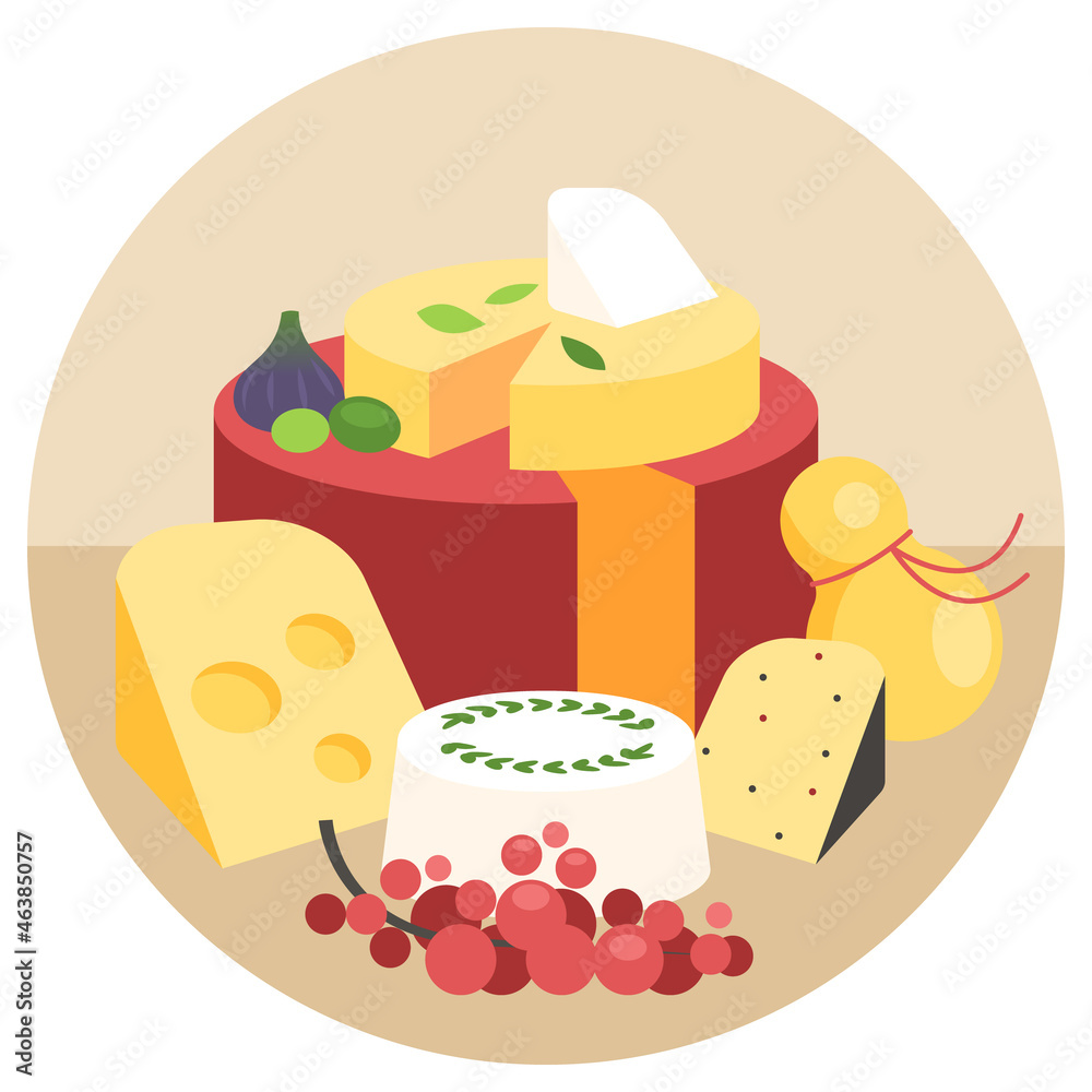 Plateau de fromages gruyère caciocavallo frais chèvre ricotta figue ...
