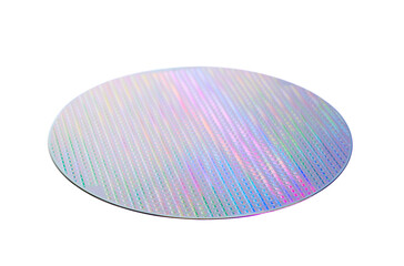 Canvas Print - Silicon wafer with chips isolated on white background