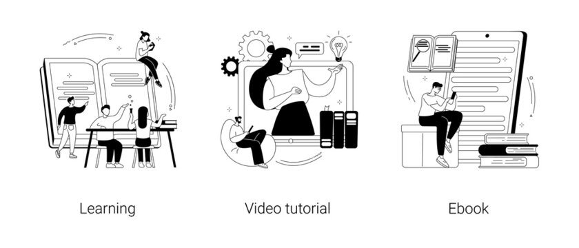 Education and training abstract concept vector illustrations.