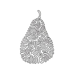 Poster - single continuous line drawing whole healthy organic pear for orchard logo identity. fresh summer fr