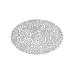 Poster - continuous one line drawing geometric shapes, ellipse icon. simple line, outline vector 3d figures i