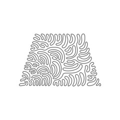 Poster - single continuous line drawing geometric shapes, trapezoid icon. simple line, outline vector 3d figu