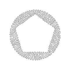 Poster - single one line drawing geometric shapes, pentagon icon. simple line, outline vector 3d figures icon