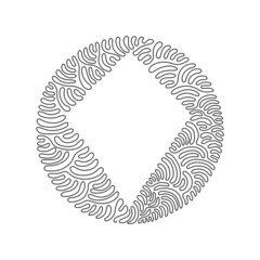 Poster - Single one line drawing geometric shapes, kite icon. Simple line, outline vector 3d figures icons for ui and ux. Swirl curl circle background style. Continuous line draw design vector illustration