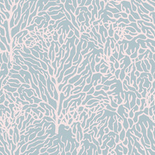 Coral Marine Seamless Pattern. Gentle Colors.