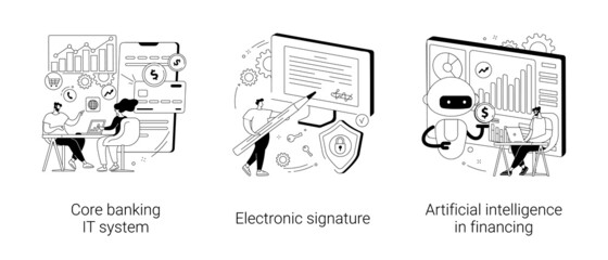 Business software abstract concept vector illustrations.