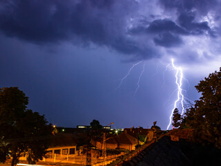 Wall Mural - image of an admirable and mesmerizing lightning.