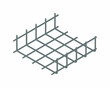 Isometric vector illustration tied rebar cage isolated on white background. Realistic steel reinforcement bars icon. Construction rebar. Steel rods used for reinforcing concrete. Building materials.