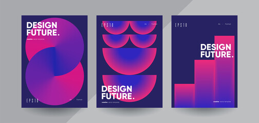 Poster - geometric covers design. annual report template. vector illustration.