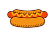 Hotdog retro icon. Hot dog vector illustration