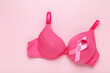 © 5second - Ribbon with female bra on pink background