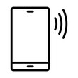 NFC payment flat line icon. Contactless wireless pay sign logo. Outline sign for mobile concept and web design, store