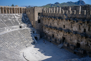 Wall Mural - Ancient City of Aspendos and Ancient Theatre of Aspendos of Antalya, Turkey