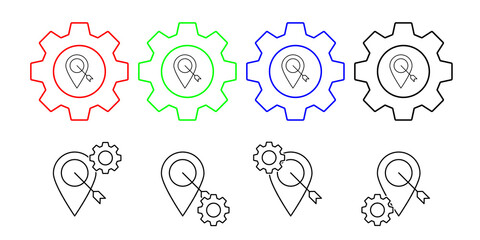 Poster - Placeholder, seo, location vector icon in gear set illustration for ui and ux, website or mobile application
