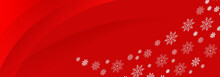 Red Snowflake Banner Background