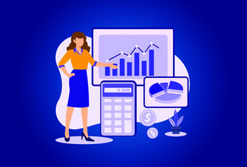 Poster - financial management system illustration exclusive design inspiration