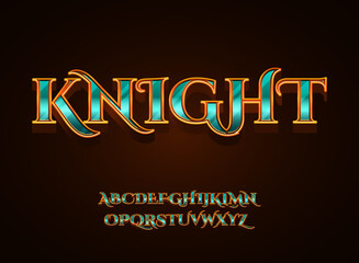 Sticker - fantasy knight logo rpg medieval game text effect