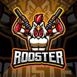 Ninja rooster esport mascot logo design