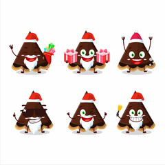 Poster - Santa Claus emoticons with slice of chocolate tart cartoon character