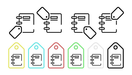 Poster - Notebook vector icon in tag set illustration for ui and ux, website or mobile application