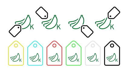 Poster - Vitamin, banana green vector icon in tag set illustration for ui and ux, website or mobile application