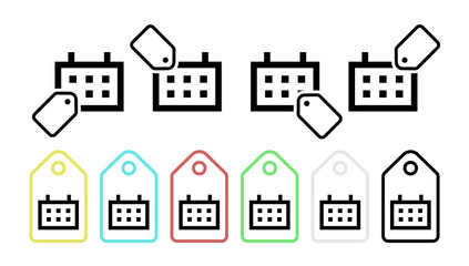 Poster - Calendar event vector icon in tag set illustration for ui and ux, website or mobile application
