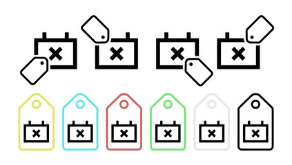 Poster - Calendar busy vector icon in tag set illustration for ui and ux, website or mobile application