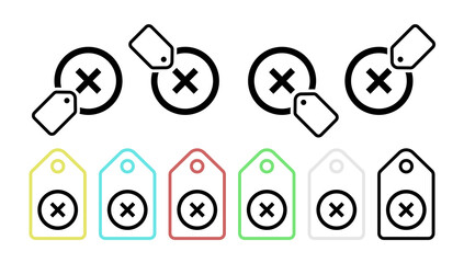 Poster - Delete alarm vector icon in tag set illustration for ui and ux, website or mobile application