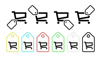 Poster - Grocery shopping vector icon in tag set illustration for ui and ux, website or mobile application