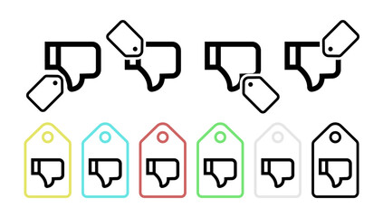 Poster - Unlike vector icon in tag set illustration for ui and ux, website or mobile application