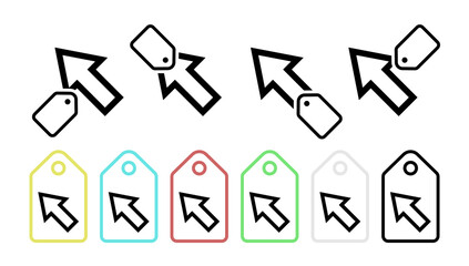 Poster - Cursor vector icon in tag set illustration for ui and ux, website or mobile application