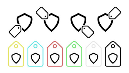 Poster - Shield vector icon in tag set illustration for ui and ux, website or mobile application