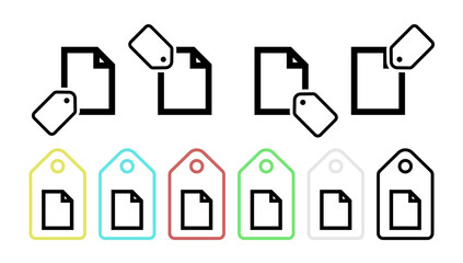 Poster - Paper vector icon in tag set illustration for ui and ux, website or mobile application