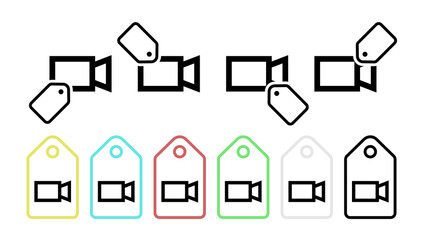 Poster - Camera vector icon in tag set illustration for ui and ux, website or mobile application