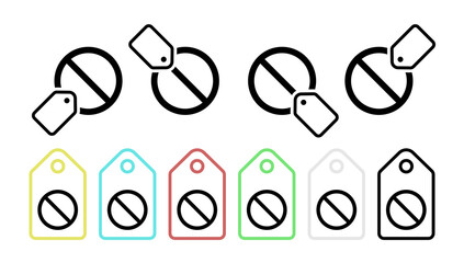 Poster - Ban vector icon in tag set illustration for ui and ux, website or mobile application