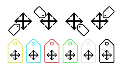 Poster - Arrow direction vector icon in tag set illustration for ui and ux, website or mobile application