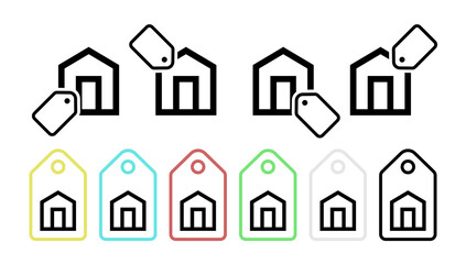Poster - House vector icon in tag set illustration for ui and ux, website or mobile application