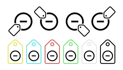 Poster - remove vector icon in tag set illustration for ui and ux, website or mobile application