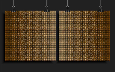 Wall Mural - Set posters template from gold, golden sequins