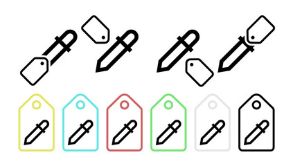Poster - Pipette vector icon in tag set illustration for ui and ux, website or mobile application