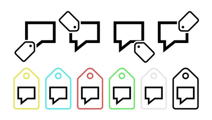 Poster - Speech vector icon in tag set illustration for ui and ux, website or mobile application