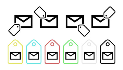 Poster - Letter vector icon in tag set illustration for ui and ux, website or mobile application