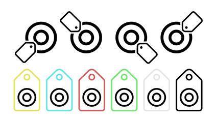 Poster - Target vector icon in tag set illustration for ui and ux, website or mobile application