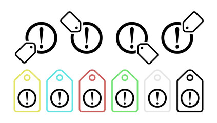 Fototapete - Exclamation point vector icon in tag set illustration for ui and ux, website or mobile application