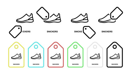 Poster - Snickers vector icon in tag set illustration for ui and ux, website or mobile application