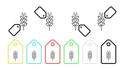 Poster - Barley vector icon in tag set illustration for ui and ux, website or mobile application
