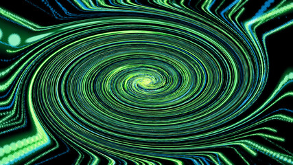  abstract green swirling spiral. twisting black and green