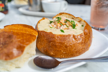 The famous California soup Clam Chowder. 