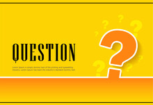 Large Question Mark Sign On Orange Background. Horizontal Banner Or Layou