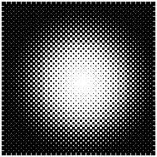 Halftone Square Radial Gradient Vector Illustration.